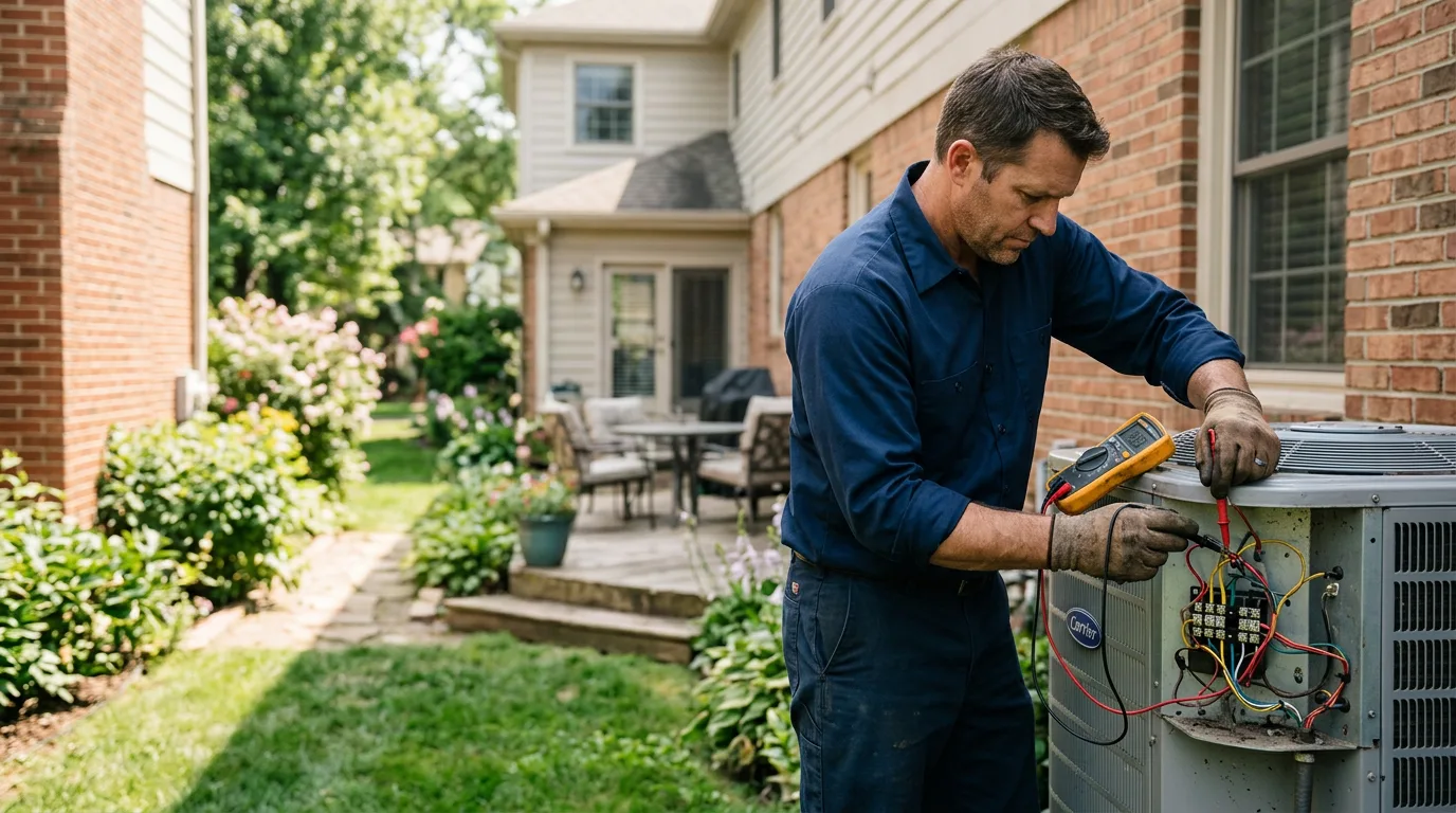 HVAC technician working near Marshalltown, IA